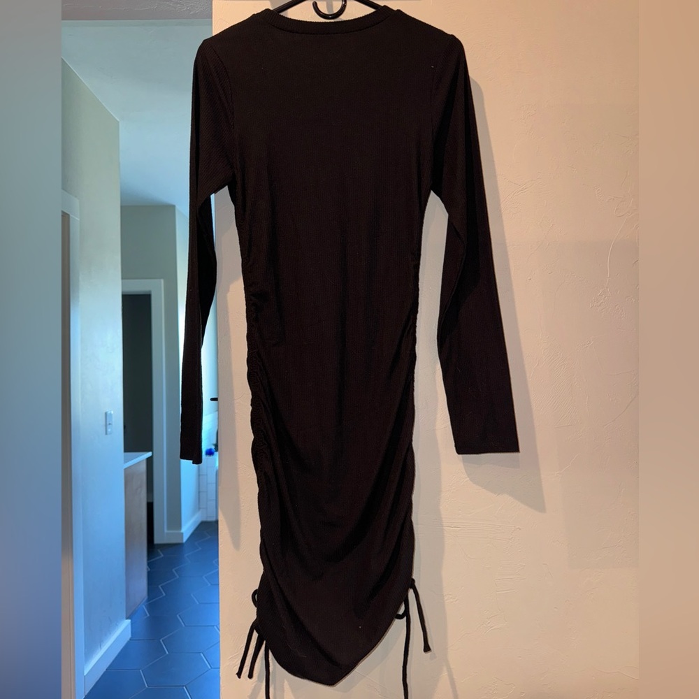 Black Ribbed Dress - Picture 2 of 4